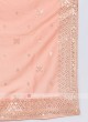 Peach Color Raw Silk Dupatta